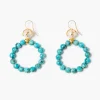 Coral Crown Hoop Earrings Turquoise