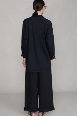 Cotton Ruffle Set Black
