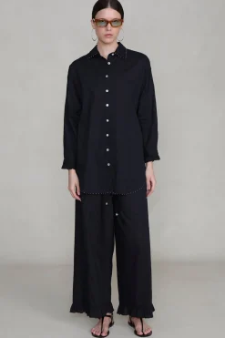 Cotton Ruffle Set Black