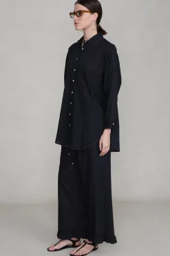 Cotton Ruffle Set Black