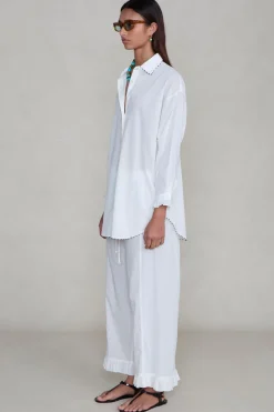 Cotton Ruffle Set White