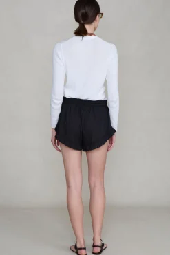 Cotton Ruffle Shorts Black