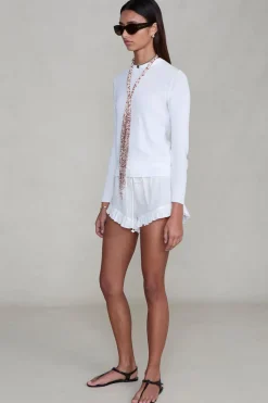 Cotton Ruffle Shorts White