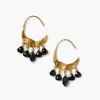 Crescent Earrings Mini Black Spinel