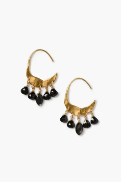 Crescent Earrings Mini Black Spinel