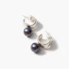Cuff Hoop Earrings Peacock Pearl