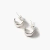 Cuff Hoop Earrings Silver