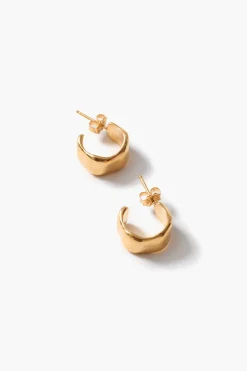Cuff Hoop Earrings Yellow Gold