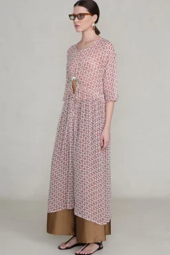 Cutout Sequin Chiffon Tunic Pink Sand