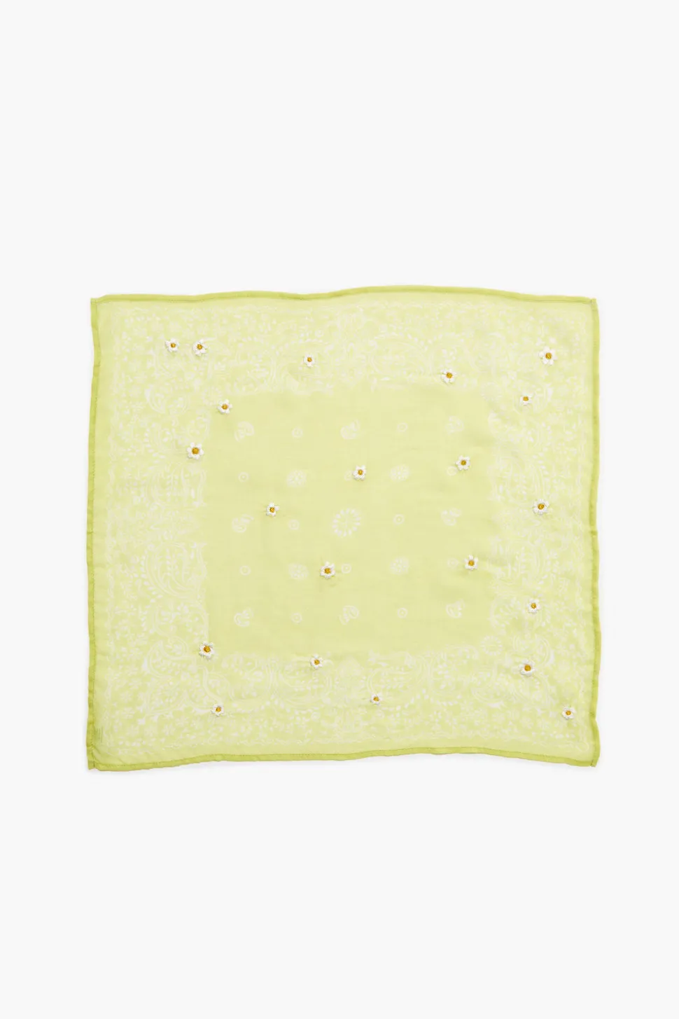 Daisy Embroidered Bandana Acacia