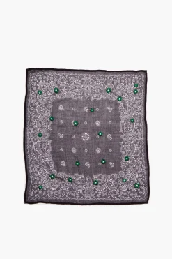 Daisy Embroidered Bandana Black