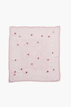 Daisy Embroidered Bandana Pink