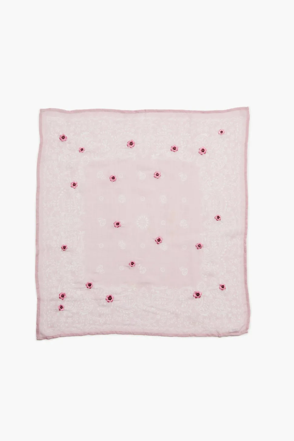 Daisy Embroidered Bandana Pink
