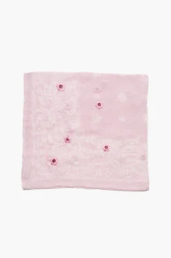 Daisy Embroidered Bandana Pink