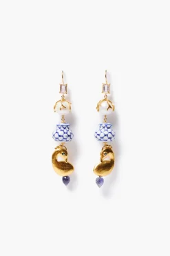 Delft Chandelier Earrings Multi