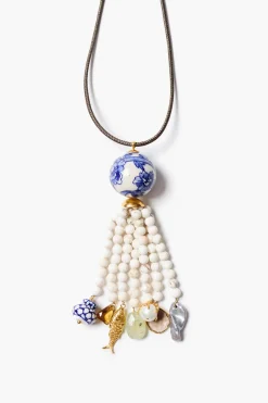 Delft Tassel Necklace Multi