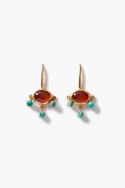 Della Drop Earrings Carnelian