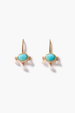 Della Drop Earrings Turquoise