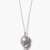 Diamond Baroque Necklace Grey Pearl