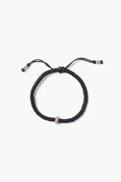 Diamond Pull-Tie Bracelet Black