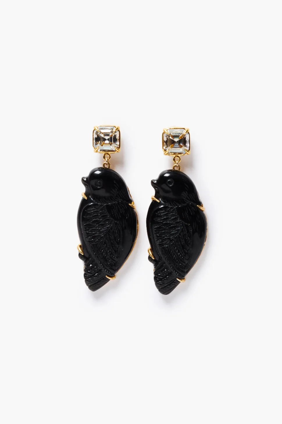 Dove Earrings Black Obsidian