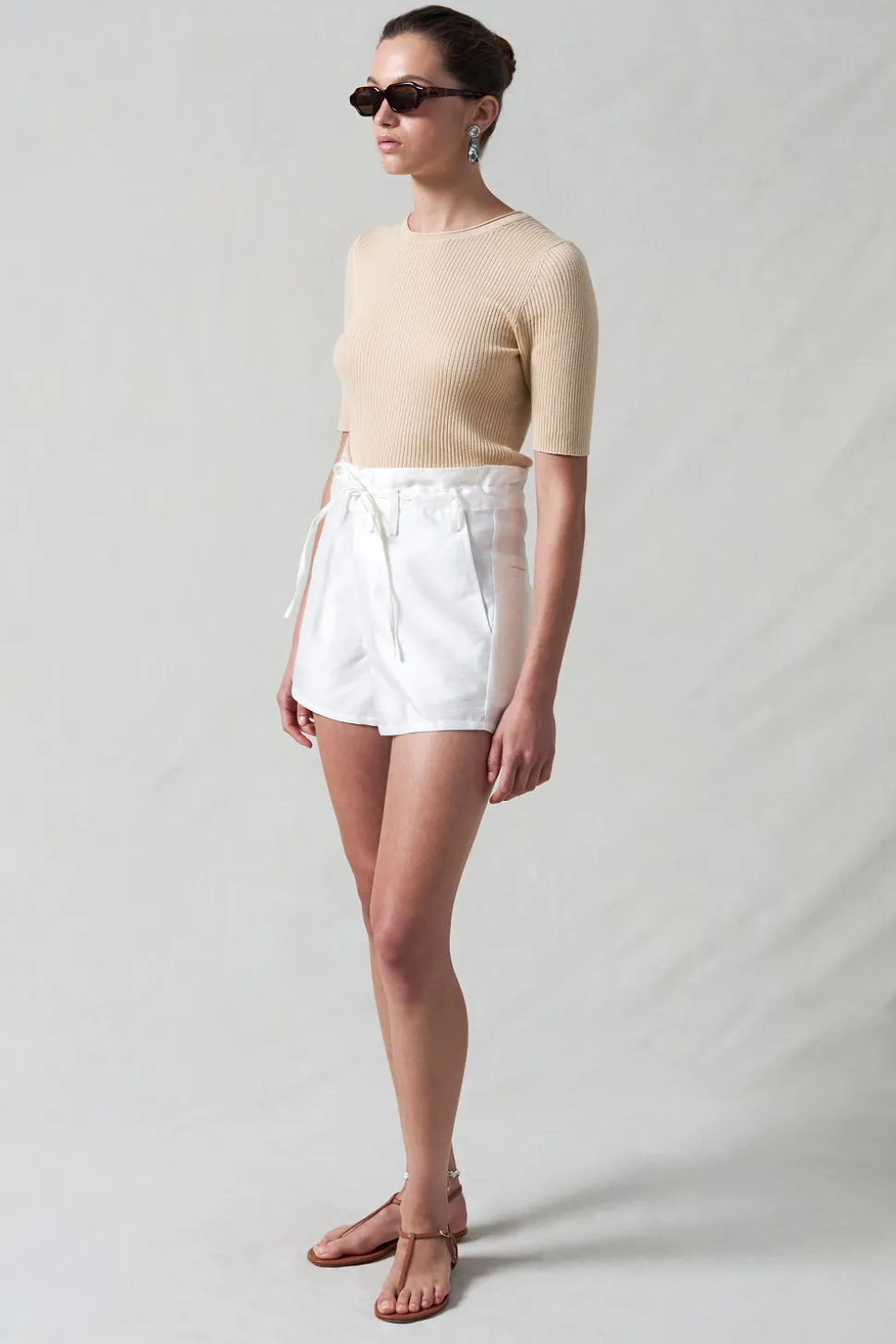 Dupioni Shorts White