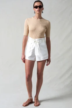 Dupioni Shorts White