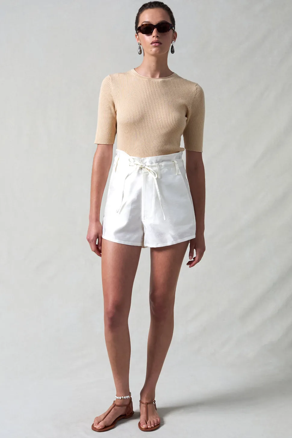 Dupioni Shorts White