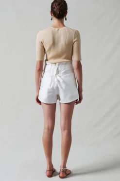 Dupioni Shorts White