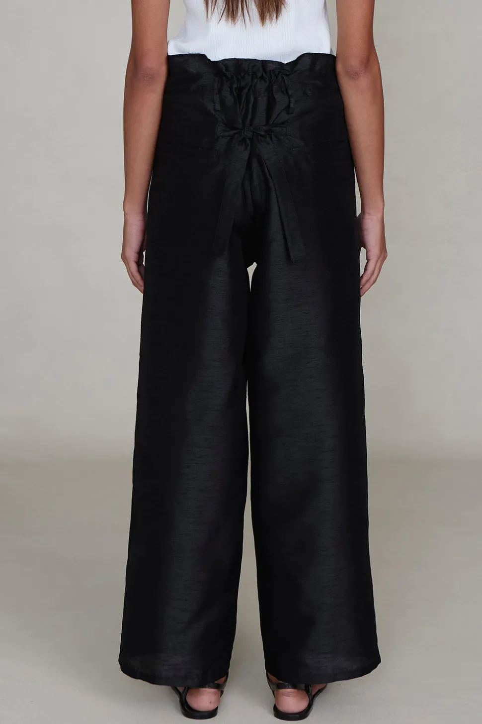 Dupioni Straight Leg Pant Black