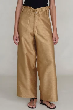 Dupioni Straight Leg Pant Camel