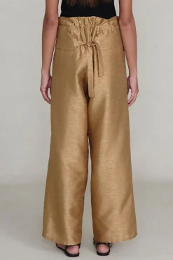 Dupioni Straight Leg Pant Camel