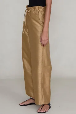 Dupioni Straight Leg Pant Camel