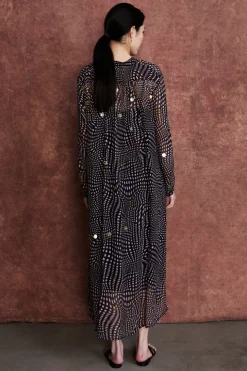 Eloise Dress Blue Warped Plaid