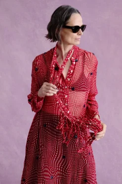 Eloise Dress Red Warped Plaid