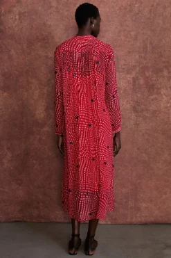 Eloise Dress Red Warped Plaid