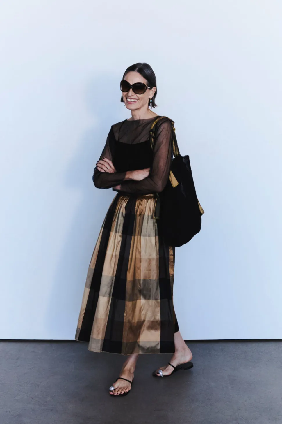 Elsa Silk Ballet Skirt Gold Check