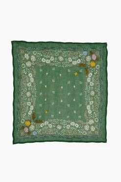 Embroidered Floral Bandana English Ivy