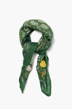 Embroidered Floral Bandana English Ivy