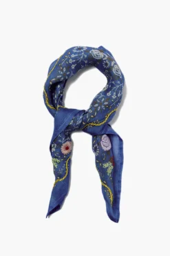 Embroidered Floral Bandana Granada Sky