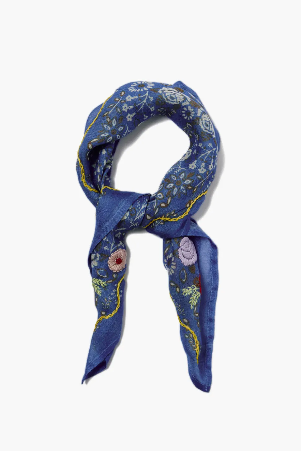 Embroidered Floral Bandana Granada Sky