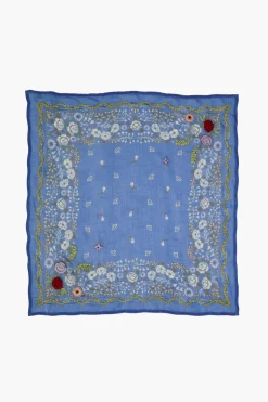 Embroidered Floral Bandana Granada Sky