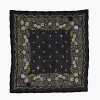 Embroidered Floral Bandana Jet Black