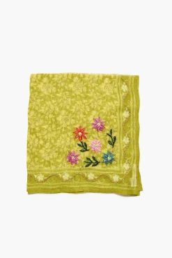 Embroidered Floral Bandana Mustard