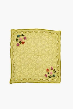 Embroidered Floral Bandana Mustard