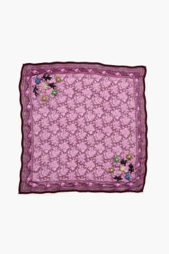 Embroidered Floral Bandana Orchid