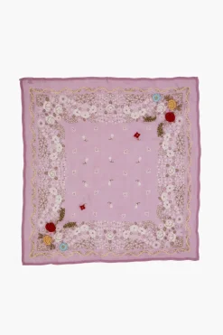 Embroidered Floral Bandana Pastel Lavender