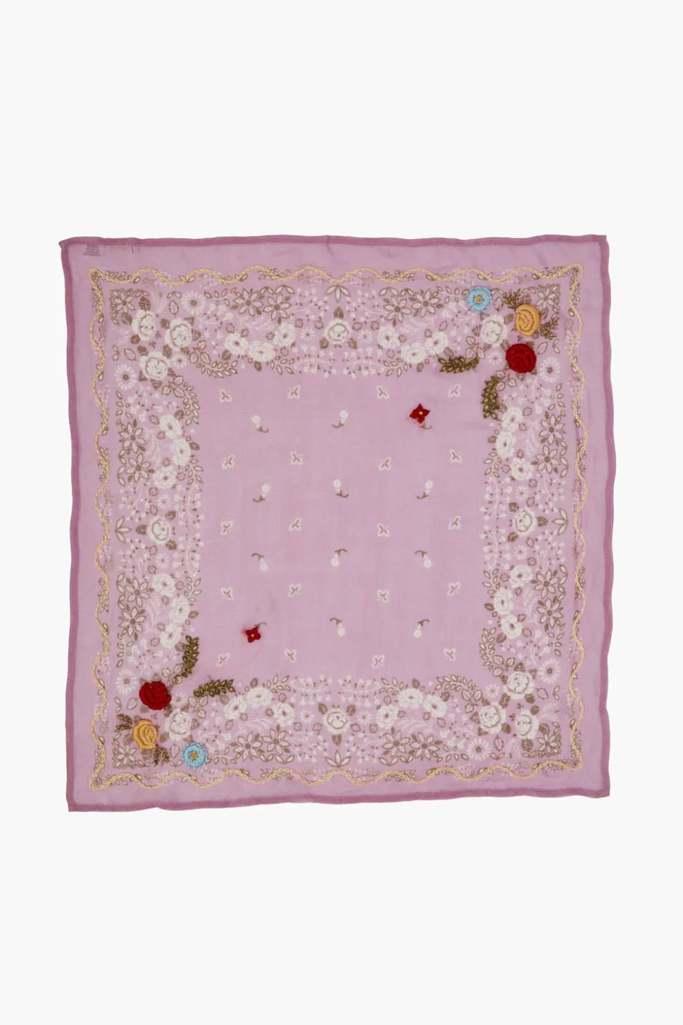 Embroidered Floral Bandana Pastel Lavender