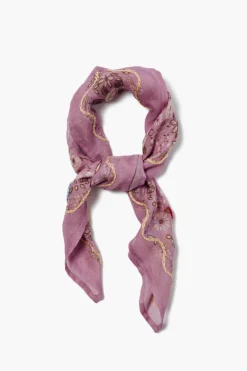 Embroidered Floral Bandana Pastel Lavender