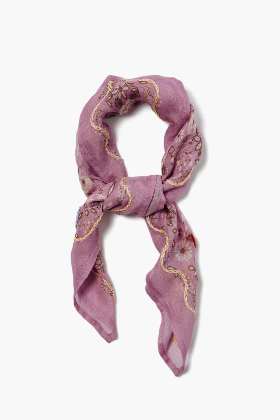 Embroidered Floral Bandana Pastel Lavender
